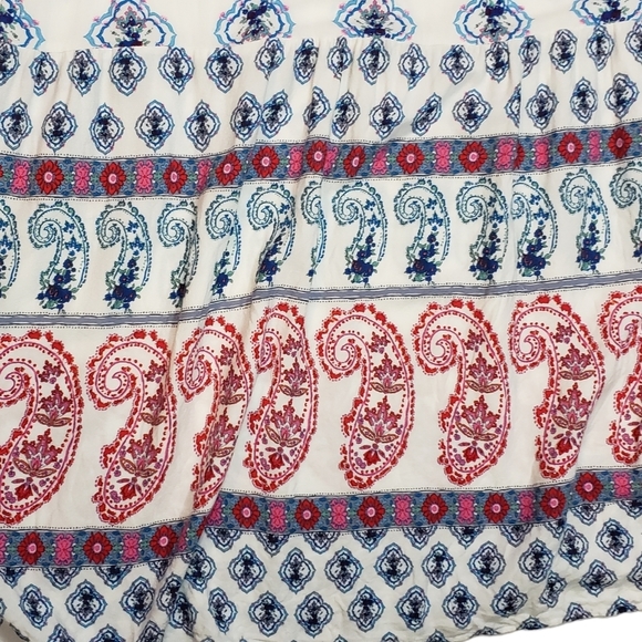 Maurices Floral Paisley Blouson Maxi Dress Sz 1X Sleeveless Elastic Waist Boho - Picture 10 of 16